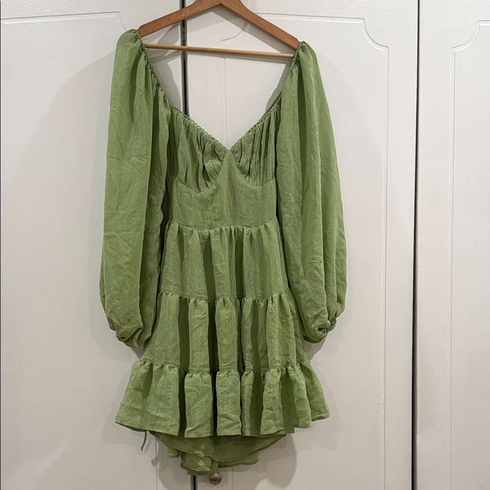Princess Polly Sage Long Sleeve Dress